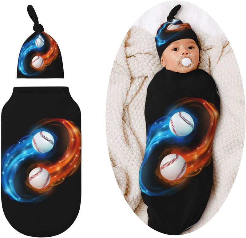 Figtihw Baseball Swaddle Blankets Newborn Receiving Blanket Baby Swaddle Wrap Soft Sleeping Sack for Baby Girls Boys - Image 1